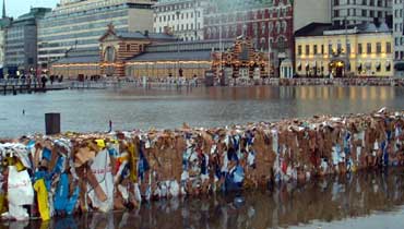 Översvämning på Salutorget i Helsingfors