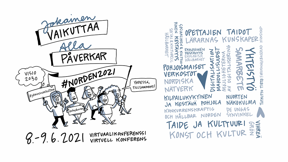 Drawing of virtual conference.